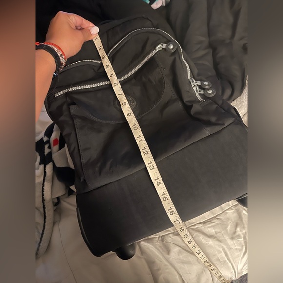 Kipling Sanaa Rolling Backpack Retractable Handle Black Monkey Keychain - Picture 11 of 12